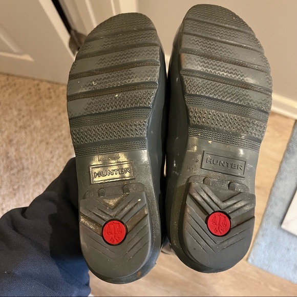 Hunter Short Glossy Adjustable Rain Boots Gull Grey Women’s Size 8 - Picture 5 of 7